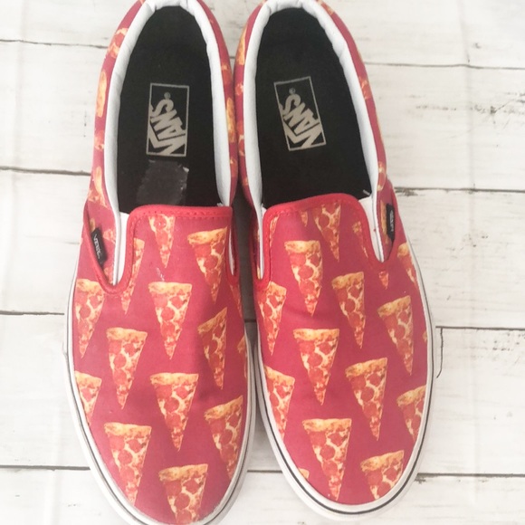 Vans Other - RARE Pizza Print Mens Vans Slip Ons